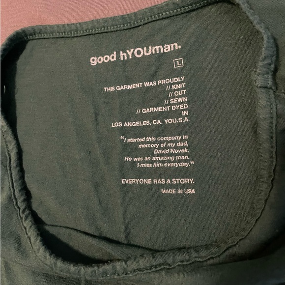 Good hYOUMan Green Graphic Peace Tank Top Made in USA Women’s Large - Picture 4 of 4